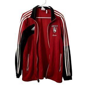 Adidas red and black full zip sweater climacool jacket FC United pockets zip
